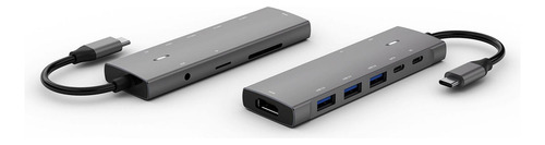 Hub Universal 9 Em 1 Usb-c Com 4k 3 Usb3.0 Ethernet Sd E