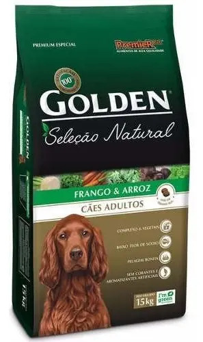Ração Seca Golden Seleção Natural Cão Adulto de Frango e Arroz 15 kg