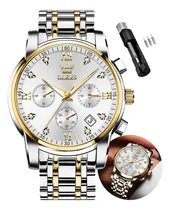 Comprar Olevs Reloj Hombres Lujo Oro Plata Para Hombres Reloj Grande