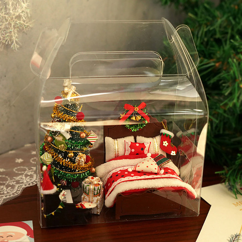 [ Kit De Casa De Muñecas En Miniatura Navideña For