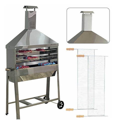 Churrasqueira Inox Coifa Alongada + Higiene Churrasquinho
