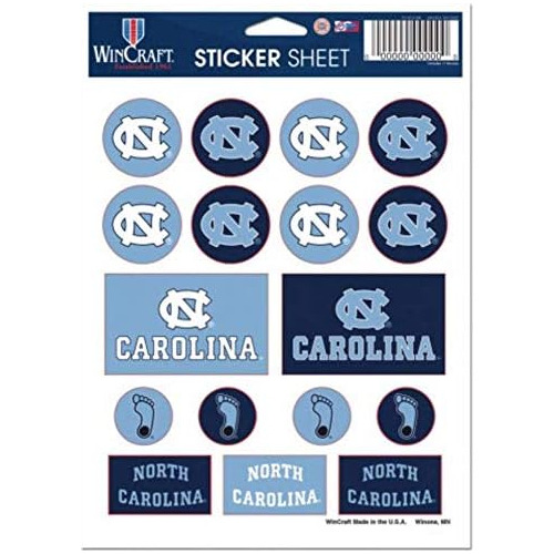 Hojas De Vinilo De North Carolina Tar Heels 5  X 7 