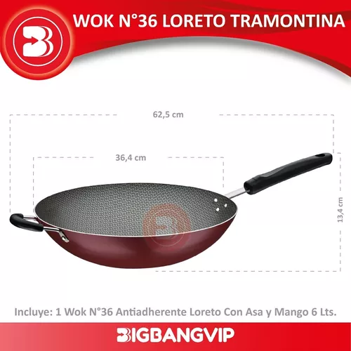 Wok Tramontina Loreto Aluminum Red Nonstick 28 Cm - Casseroles & Ishinabes  - AliExpress