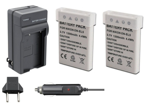 Kit 2 Bateria + 1 Carregador P/ Nikon Coolpix P520 P510 P100