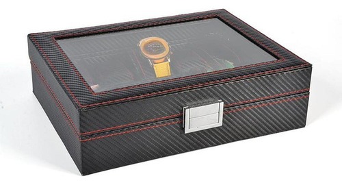 Caja Para Relojes, Vitrina Para Relojes Con Tapa De Cristal,