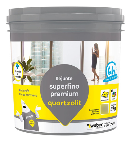 Rejunte Superfino Premium Quartzolit Pote 2kg Palha