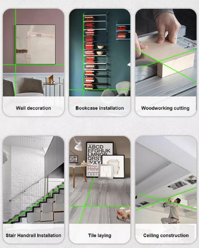 Imagen 4 de 4 de Laser 2 Lineas Nivel Laser Horizontal Y Vertical Led Rojo