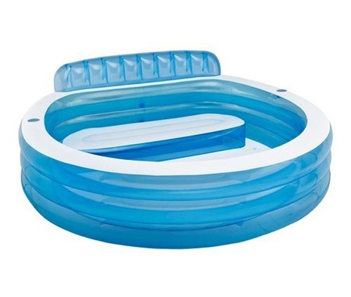 Piscina Inflable Familiar Blanca Y Azul Con Sillón - Intex 