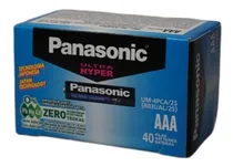 Comprar Pilas Aaa Panasonic caja 40 unidades Ultra Hyper de carbon zinc R03