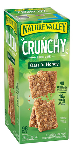 Nature Valley Barras De Granola Crujientes Oats 'n Honey, 98