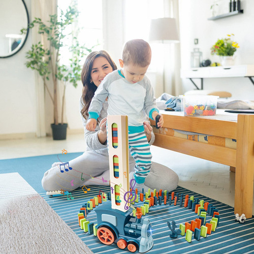Juego Para Niños Tren Dominó Vehículos De Juguete 60 Color Rosa Personaje Rosa