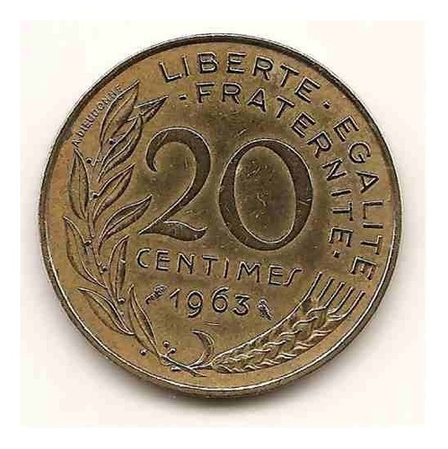 Moneda Francia 20 Céntimos 1963