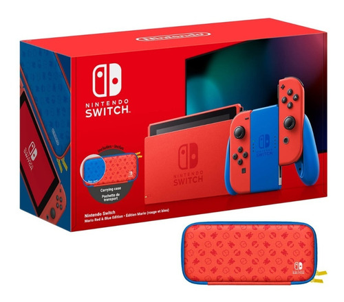 Nintendo Switch With Mario Red And Blue Edition