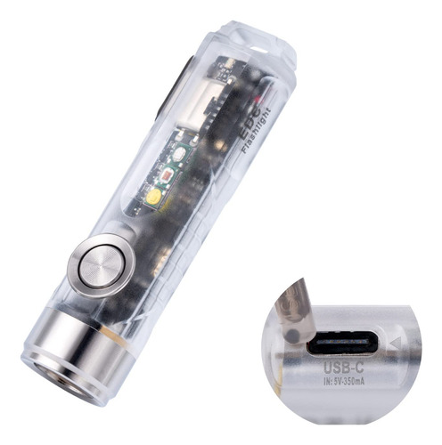 Llavero Usb C A8 Recargable 650 Lúmenes Luz Blanca Fría