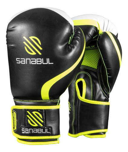 Guantes De Boxeo Sanabul 10 Oz Black/green