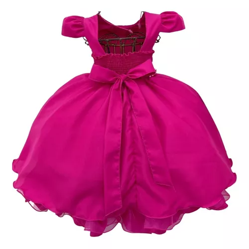 Vestido Infantil Festa Princesa Rosa Pink Vestido para Crianças Meninas  Vestido Elegante Luxo Princesas