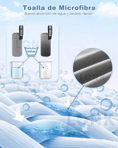 Toalla Baño Viaje De Microfibra De Secado Rápido Lonk 3pcs