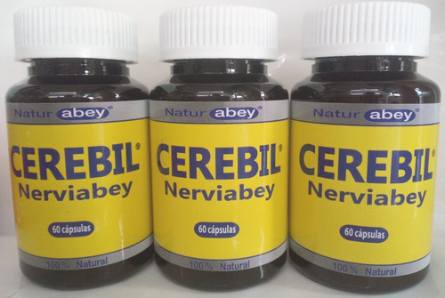 Nervios Estrés, Cerebil Abey, Oferton 3 Frascos 60 Cápsulas.