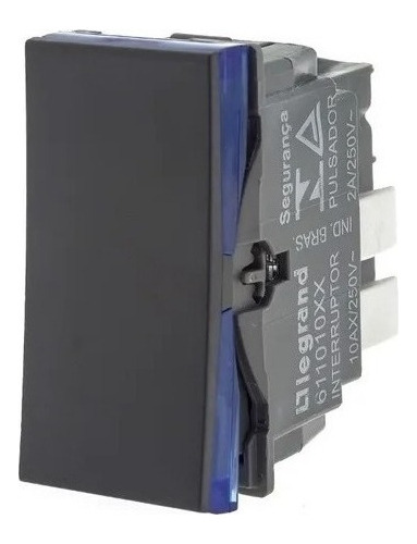 Módulo Interruptor Simples Preto Borne Pial Plus+ Corrente nominal 10 A Voltagem nominal 250V