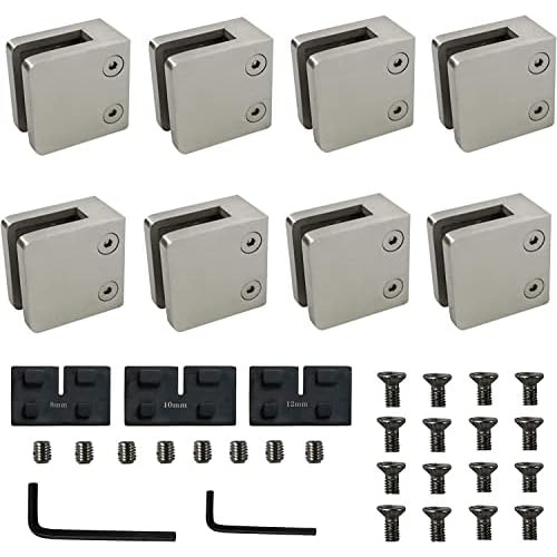 Stainless Steel 316 Glass Clamp, 8 Pcs 8-12mm Adjustabl...