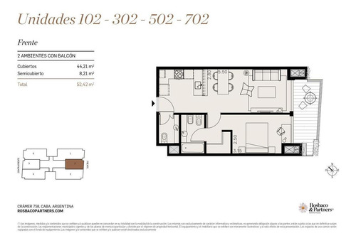 Imagen 2 de 14 de Hermoso Departamento 2 Ambientes- Via Cramer - Colegiales