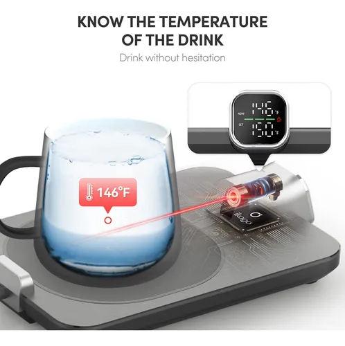 Calentador De Tazas Ikago Gris - Control De Temperatura 1°c