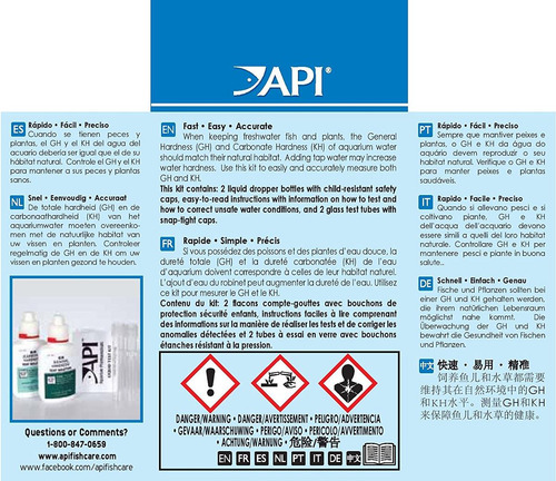 Api Gh Y Kh Equipo De Prueba Kit De Prueba De Agua Dulce Agu