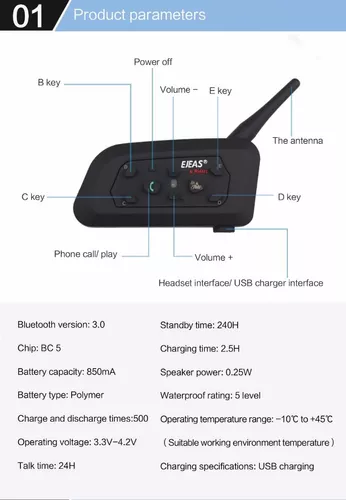 Intercomunicador Ejeas V6 Pro Bluetooth Moto Original !! X1