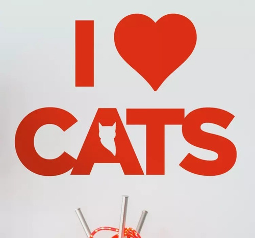 Vinilos Autoadhesivos Gato Amor I Love Cats G15