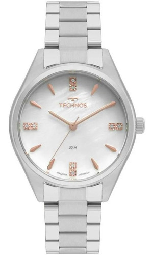 Relógio Technos Feminino Prateado Elegance 2036mkr/1b C/ Not