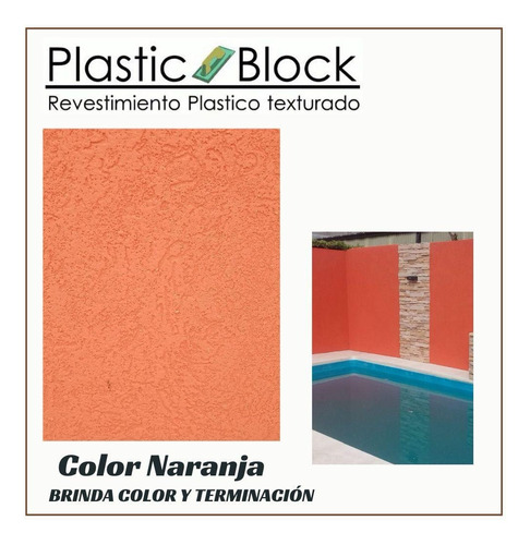 Revestimientos Plastíc Block 15kg Texturados Llana Naranja