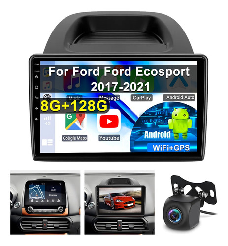 Estéreo Para Ford Ecosport 2017-2021 Android 8+128g Carplay Ford Ecosport 2017-2021