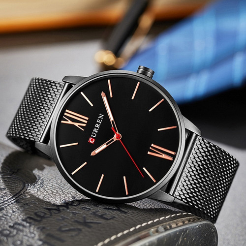 Curren 8238 Mens Casual Ultra-fino Relógio De Pulseira De Aç