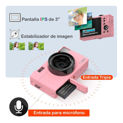 Imagen 2 de 5 de Cámara Digital Vak Cdr1 Lcd 3' 24mp Video Efectos Pc