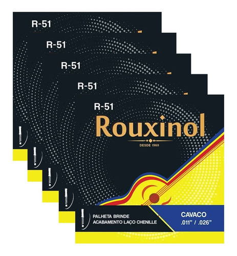 Kit 5 Encordoamento Cavaquinho R51 0.11 Rouxinol Prr51l