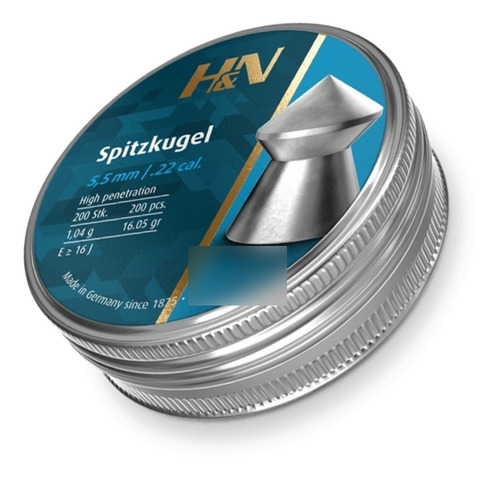 Imagen 3 de 10 de Balines H&n Spitzkugel 5,5 Mm X200 - Perforante Caza