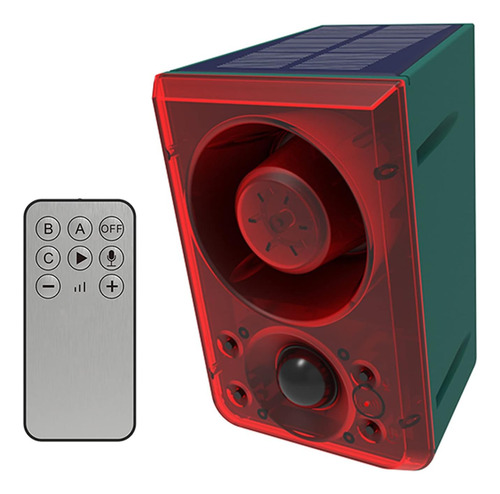 Alarma De Sensor De Movimiento Con Sonido Solar Y Luz Estrob