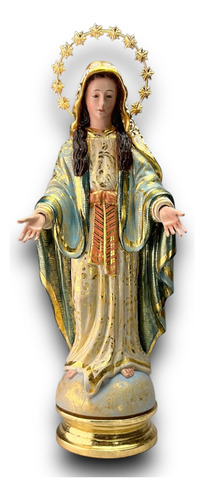 Virgen De Los Milagros O Milagrosa Talla En Madera 40cm