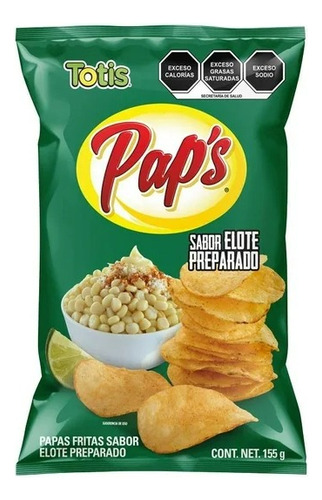4 Pzas Papas Fritas Totis Pap´s Elote Preparado 155 G