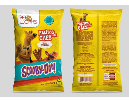 Kit 2 Bifinhos Palitos Scooby-doo Para Cães Sabor Frango
