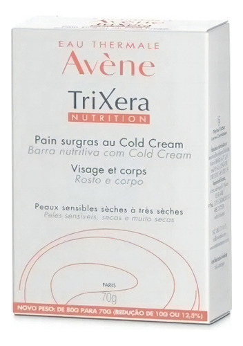 Sabonete Em Barra Avène Trixera Nutrition 70g