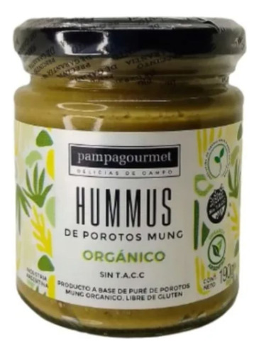 Hummus De Poroto Mung Orgánico Pampa Gourmet 2 X 190 Gr