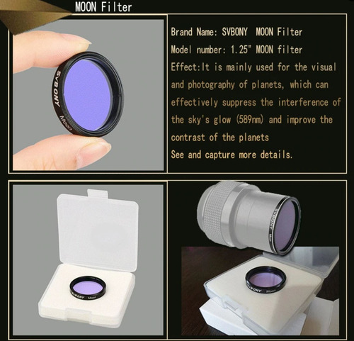 Filtro Lunar Svbony Para Telescópios De 1,25
