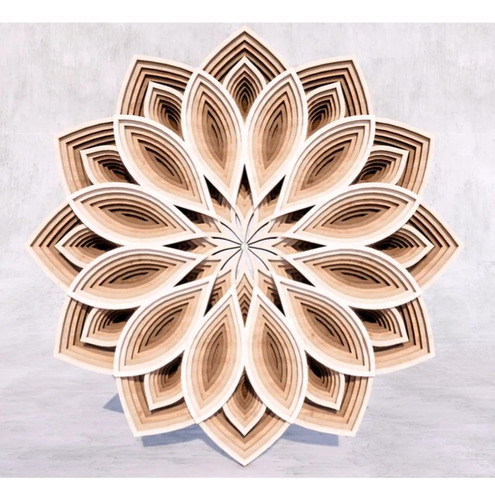 Cuadro Decorativo Mandala 3d Multicapas Ave En Madera