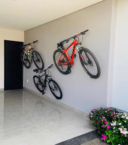 Imagem 4 de 10 de 3 Unidades De Suporte De Parede P 3 Bicicletas - Decora Bike