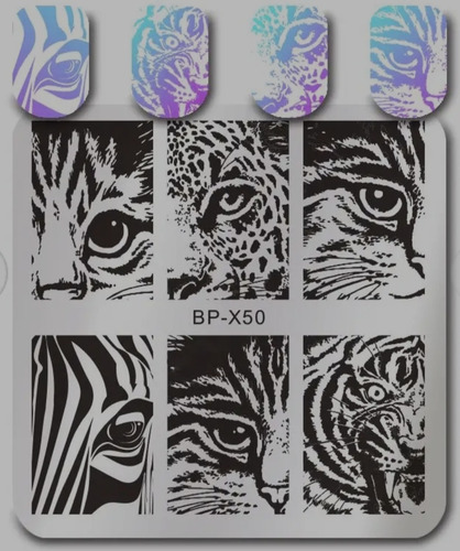 Placas Para Estampar Uñas Animal Print