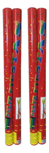 Pack 4 Lanza Confeti Feliz Fiestas 80 Cm Año Nuevo