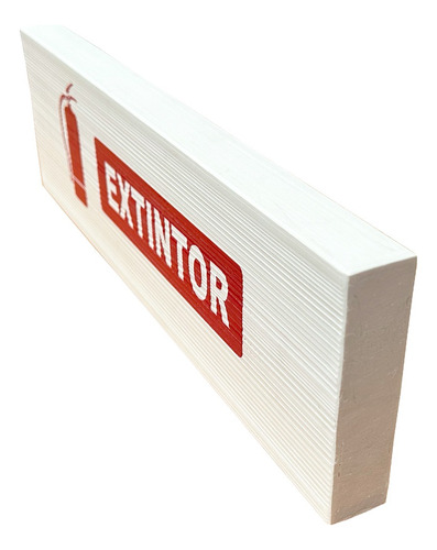 Imagen 2 de 3 de Señalamiento Letrero Decorativo Extintor 35x10cms Zeromadera