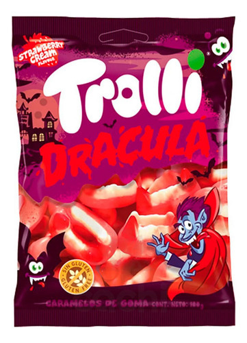 Gomitas Trolli Dracula Frutilla Gluten Free 100gr