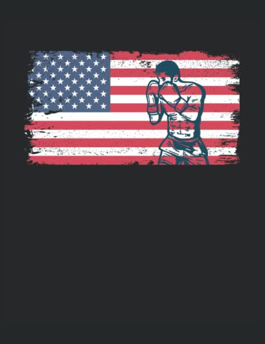 Boxeo America Bandera Boxer: Cuaderno Punteado Carta -21 59